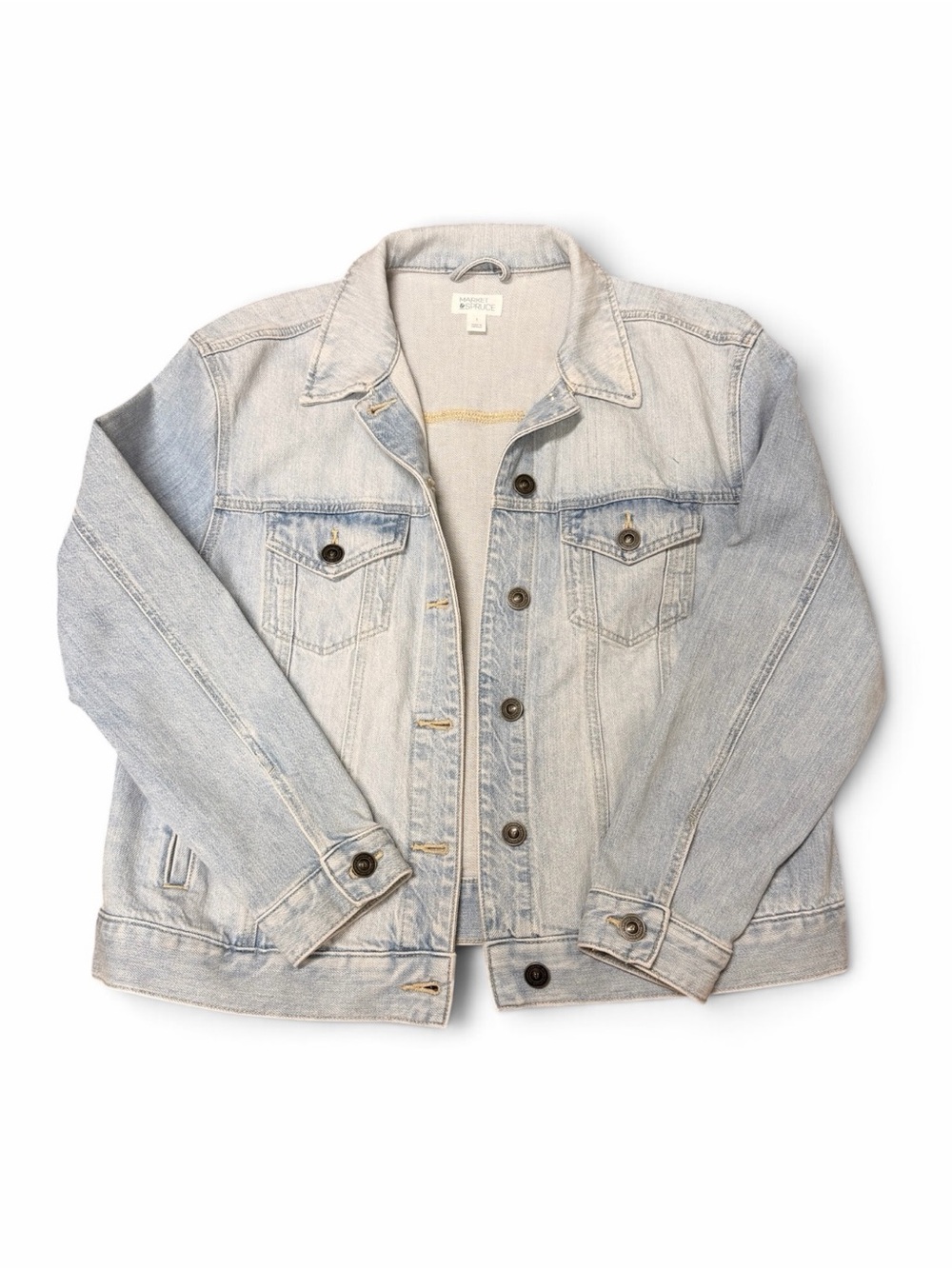 Market & Spruce Light Wash Denim Jean Jacket Size L